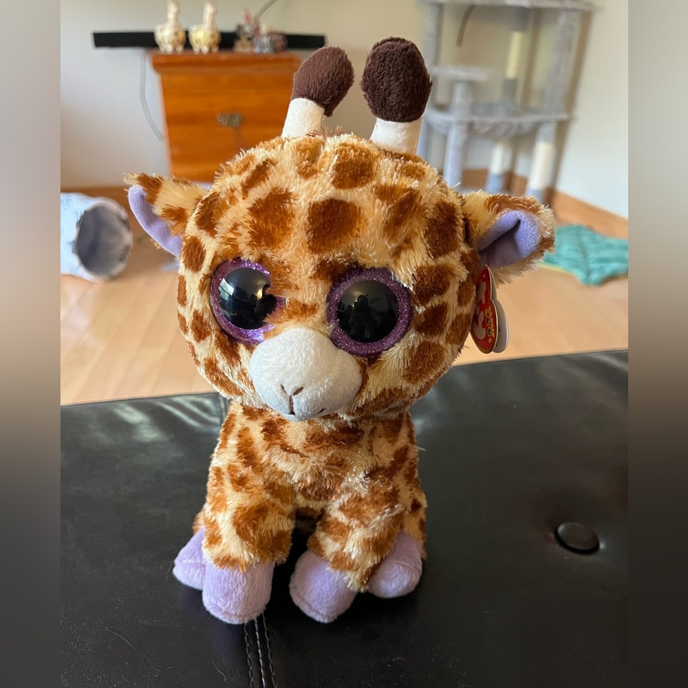Ty Beanie Boos Safari Giraffe Plush with Purple Accents